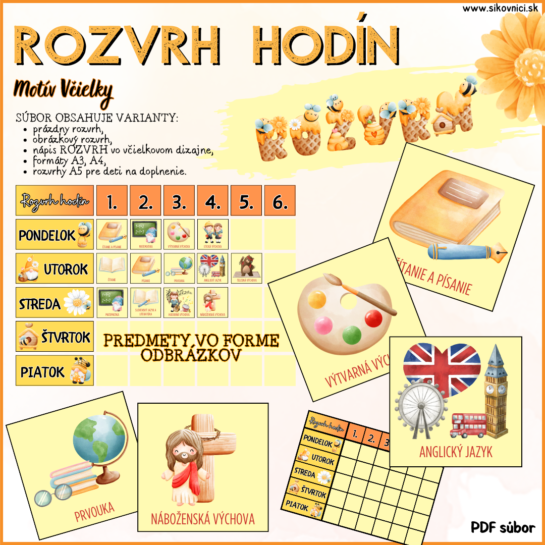 ROZVRH HODÍN (+OBRÁZKY) - MOTÍV VČIELOK - Triednická hodina ...