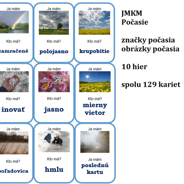 Ja mám, kto má? - Počasie - súbor 10 hier 1