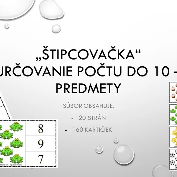 "Štipcovačka" - určenie počtu predmetov do 10 1
