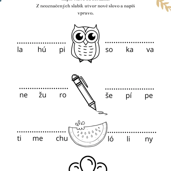 Pracovné listy SJ 1