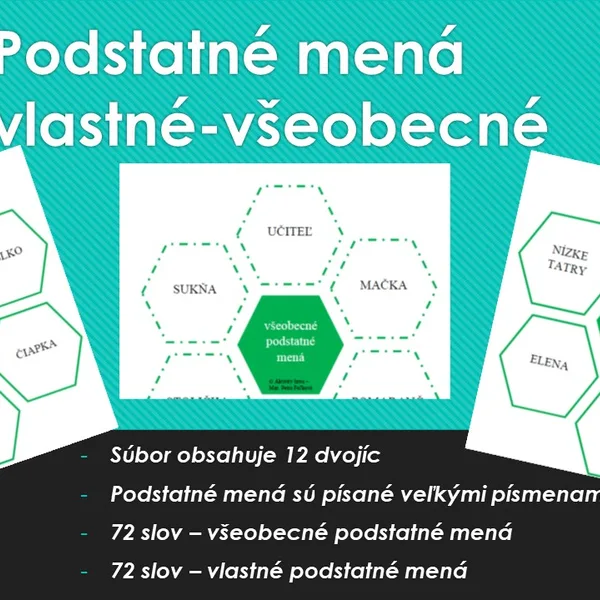 Podstatné mená - vlastné,všeobecné 1