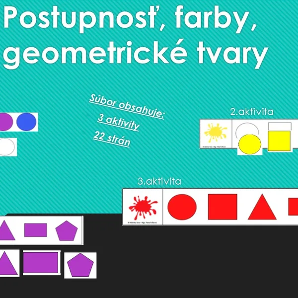 Geometrické tvary - postupnosť, farby 1
