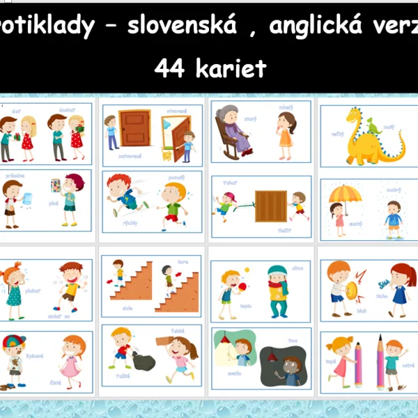 Protiklady - karty v slovenskom aj v anglickom jazyku 1