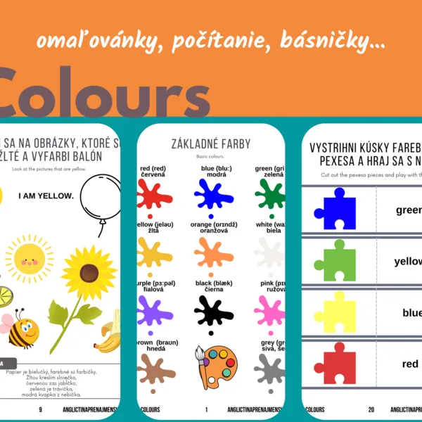 Basic colours: základné farby 1