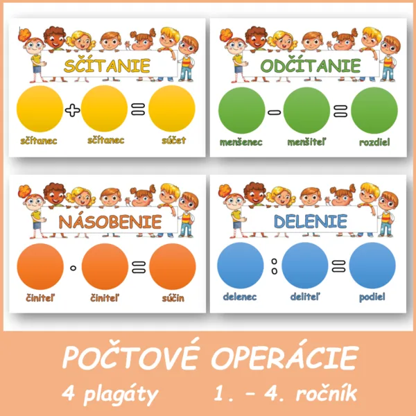 Počtové operácie - didaktická pomôcka 1