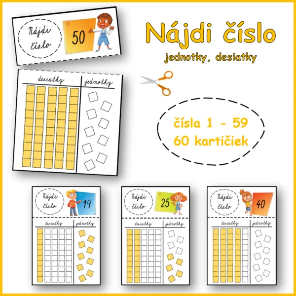 Nájdi číslo do 59 (jednotky, desiatky) 1