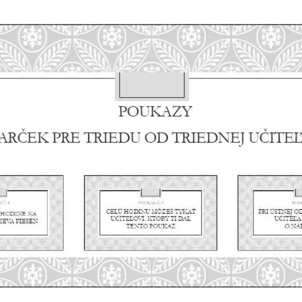 Poukazy- od triednej učiteľky 1