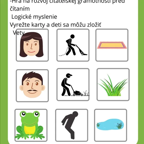ČÍTANIE PODĽA OBRÁZKOV  A PIKTOGRAMY 1