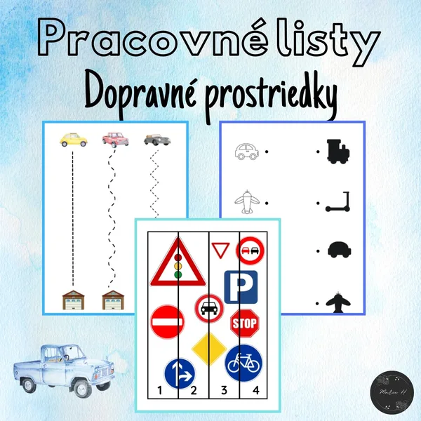 Dopravné prostriedky, pracovné listy 1