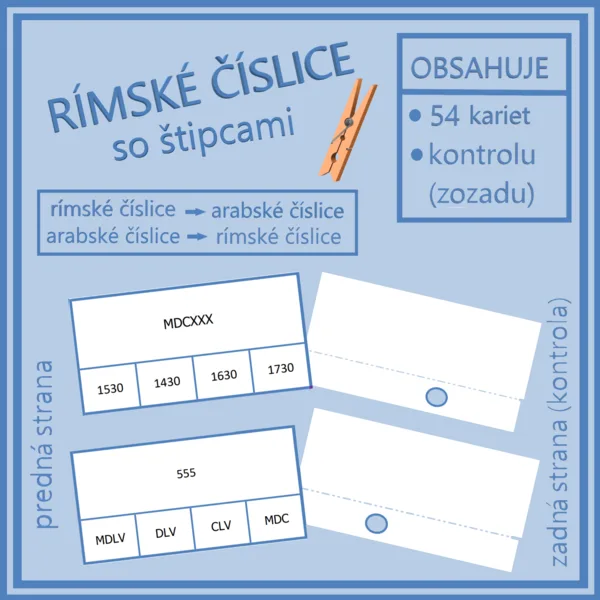 Rímske číslice so štipcami 1