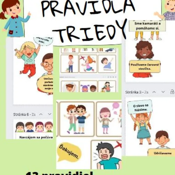 Niečo na nástenku - pravidlá v triede 1