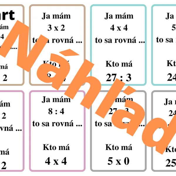 Násobenie/delenie 0-5 - Ja mám, kto má 1
