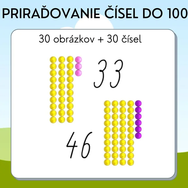 Priraďovanie čísel do 100 1