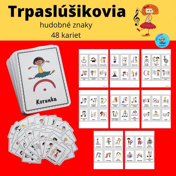 Trpaslúšikovia - kartičky s hudobnými znakmi 1