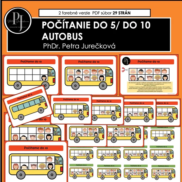 AUTOBUS - počítanie do 5/ do 10 Matematika (vhodný aj na Hejného matematiku) 1