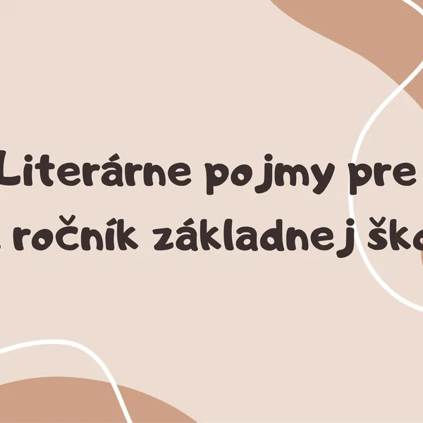 Literárne pojmy 3. ročník  1