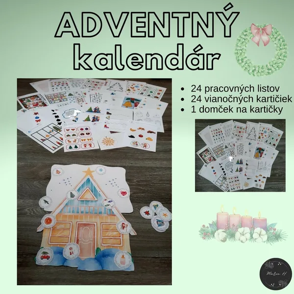 Adventný kalendár, pracovné listy 1