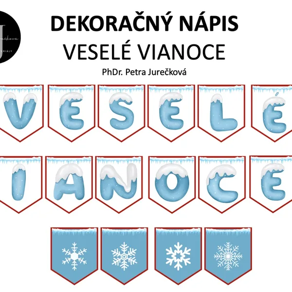 Dekoračný nápis Veselé Vianoce 1