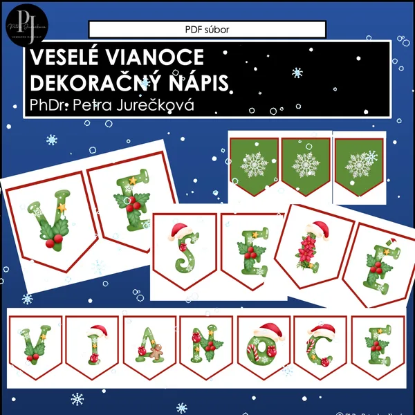 Dekoračný nápis - VESELÉ VIANOCE 1