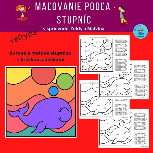 Maľovanie podľa stupníc - veľryba 1