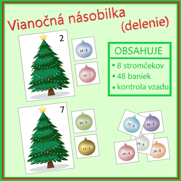 Vianočná násobilka (delenie) 1