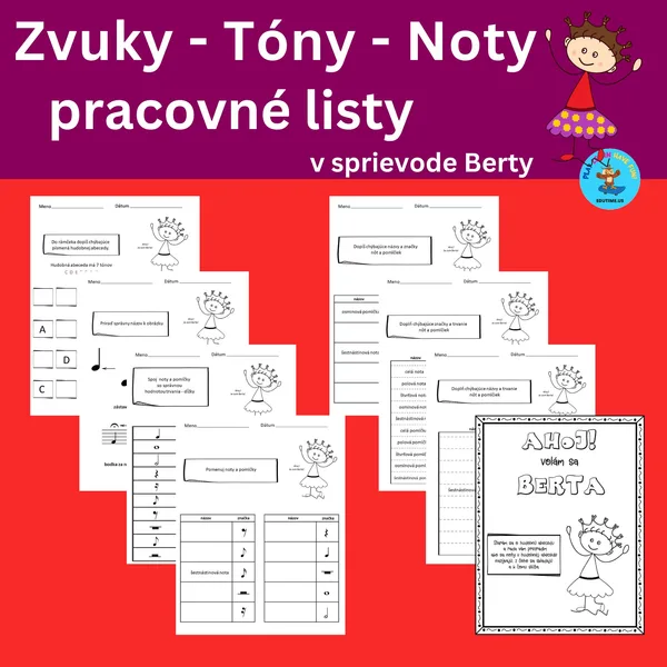 Zvuky-Tóny-Noty - pracovné listy č.1 od Berty 1