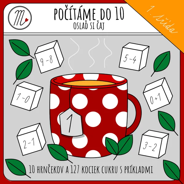 Oslaď si čaj - sčítanie a odčítanie do 10 1