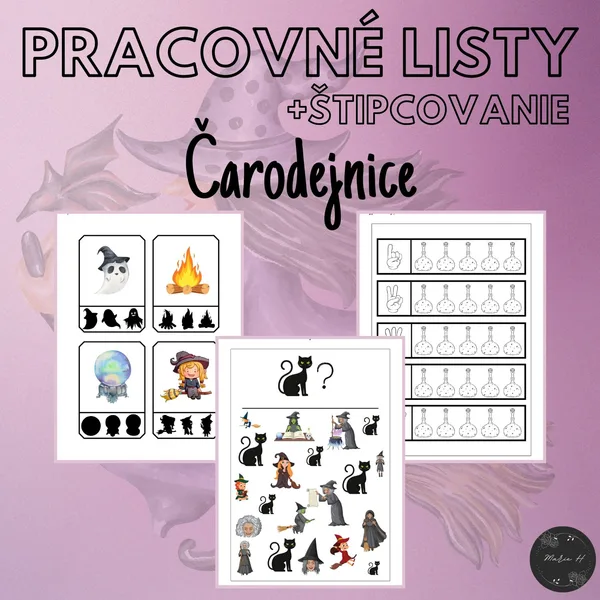 Čarodejnice, pracovné listy a štipcovanie 1