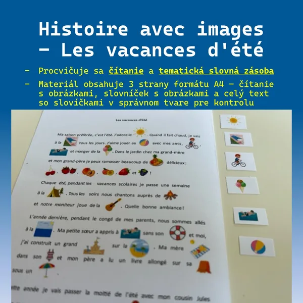 Histoire imagée - Les vacances d'été / Čítanie s obrázkami – Letné prázdniny 1