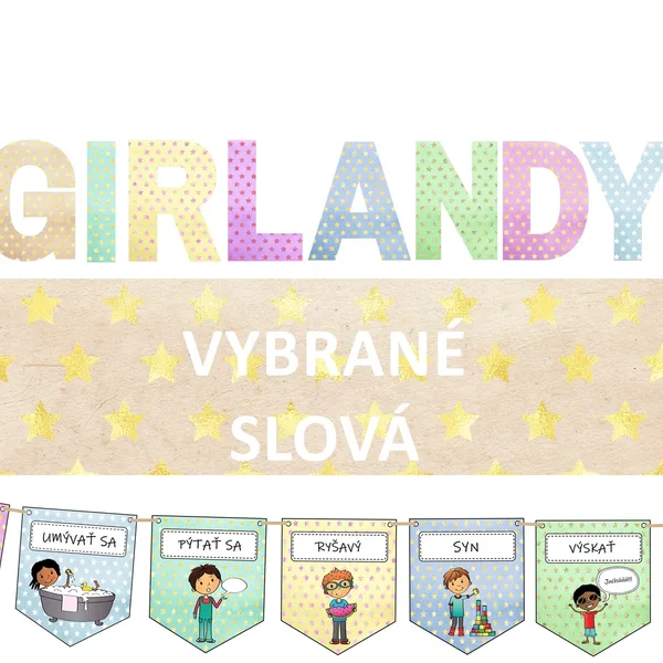 Vybrané slová- FAREBNÉ GIRLANDY 1