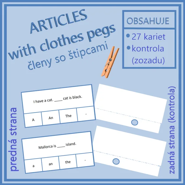 Articles with clothes pegs (členy so štipcami)  1