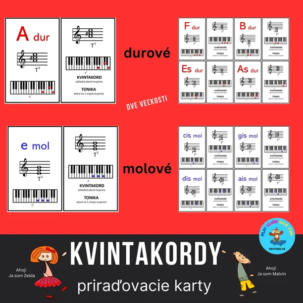 Kvintakordy - priraďovacie karty 1