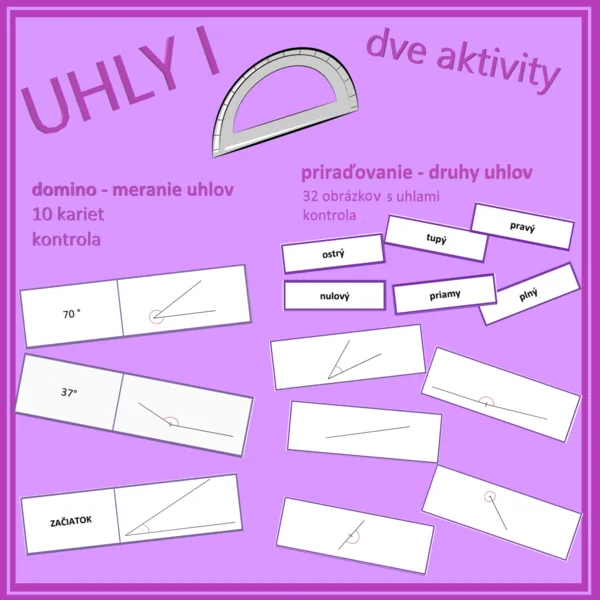 Uhly I - dve aktivity (domino, druhy uhlov) 1