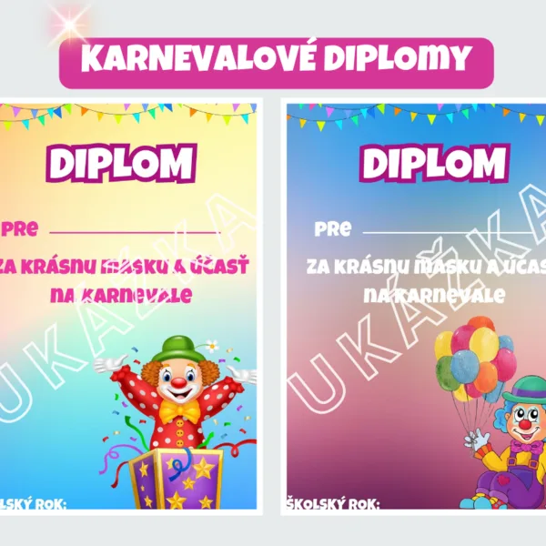 Karnevalové diplomy + pozvánka 1