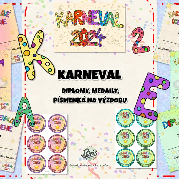 Karneval DIPLOMY, MEDAILY, PÍSMENKÁ 1