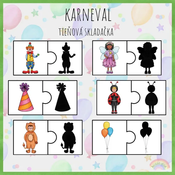 Karneval, tieňová skladačka 1