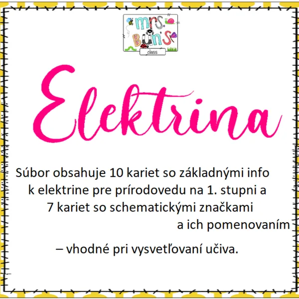 Elektrina - základné informácie (karty) 1