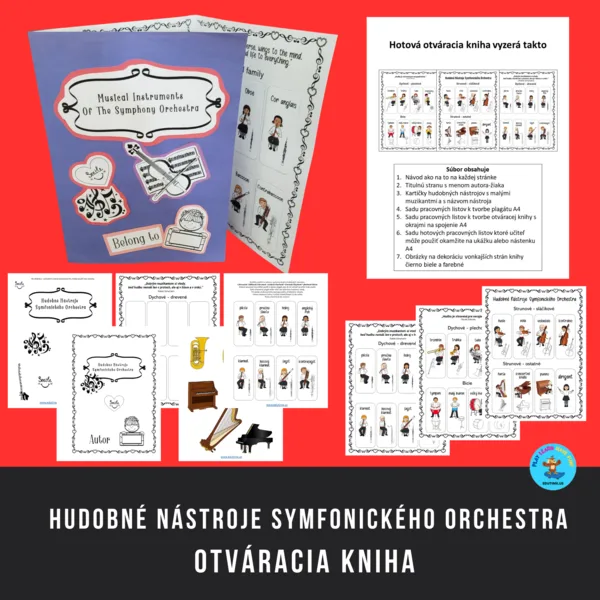 Hudobné nástroje symfonického orchestra - otváracia kniha, plagát 1