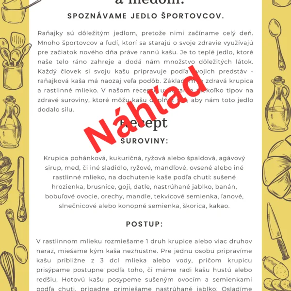 Čítanie s porozumením - zdravé jedlo 1