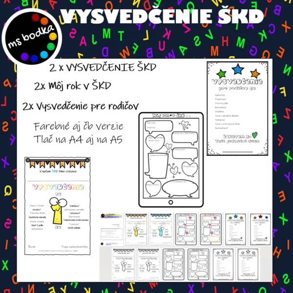 Vysvedčenie ŠKD 1