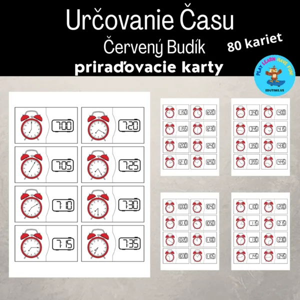 Určovanie času - Červený budík 1