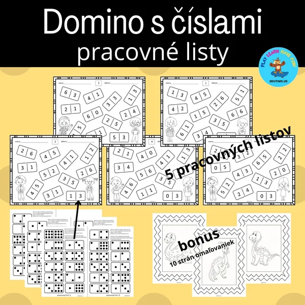 Domino s číslami - pracovné listy 1