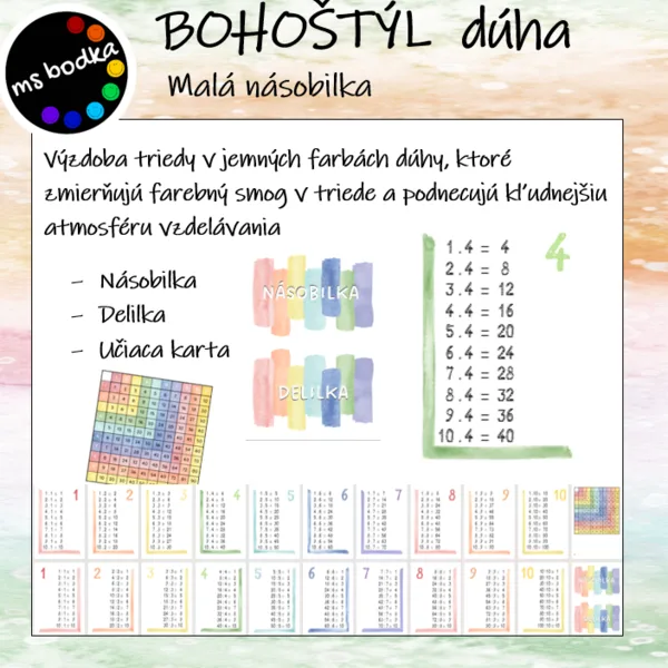 Násobilka BOHOštýl dúha 1