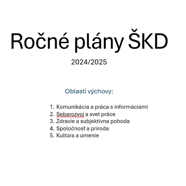 Ročné plány ŠKD 2024/2025 1