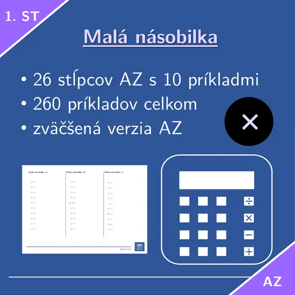 Malá násobilka | matematika 1. stupeň | 26 stĺpcov 1
