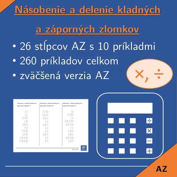 Násobenie a delenie kladných a záporných zlomkov | matematika 1