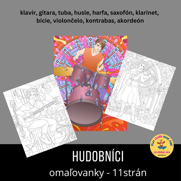 Hudobníci Vol.1 - náučné omaľovanky 1