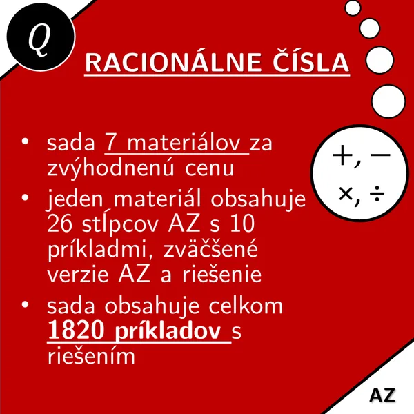 Racionálne čísla | matematika | zvýhodnená sada 1