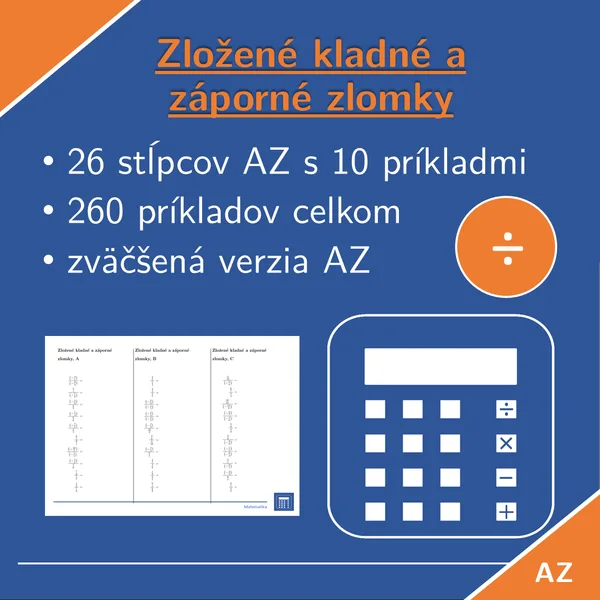 Zložené kladné a záporné zlomky | matematika | 26 stĺpcov  1