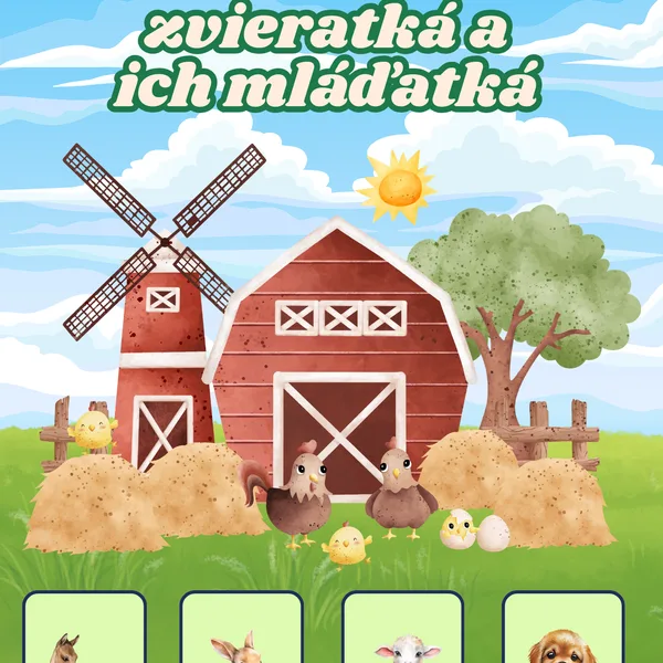 Domáce zvieratá a ich mláďatá- KARTIČKY 1